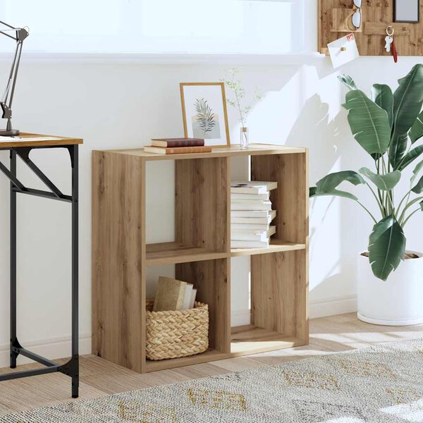 vidaXL Knygų spinta, artisano ąžuolo, 68,5x32x68,5cm, apdirbta mediena