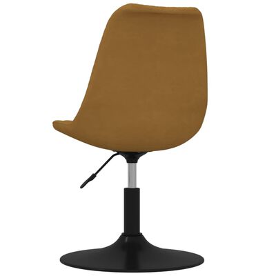 vidaXL Pasukamos valgomojo kėdės, 2vnt., rudos spalvos, aksomas