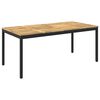 vidaXL Sodo vakarienės stalas Balinta ir juoda 147 x 88,5 x 75 cm