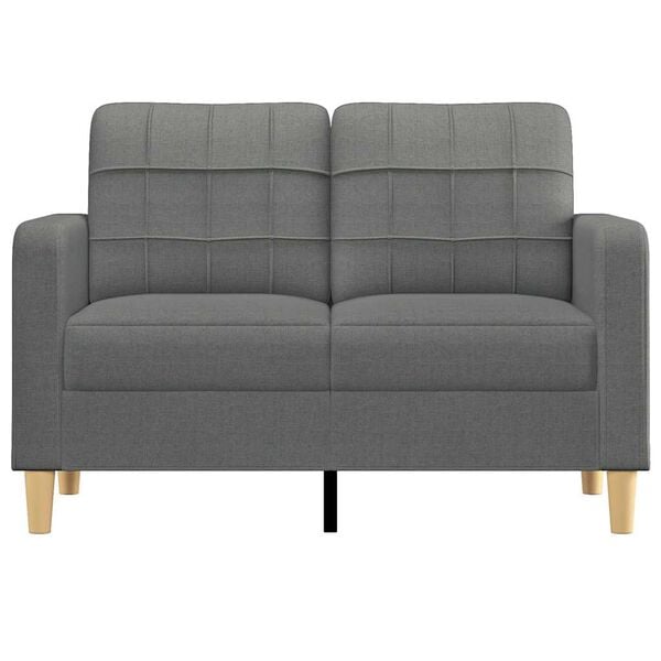 vidaXL Dvivietė sofa, tamsiai pilkos spalvos, 120cm, audinys