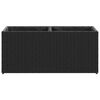 vidaXL Sodo loveliai su vazonais, 2vnt., juodi, 72x30x32cm, PE ratanas