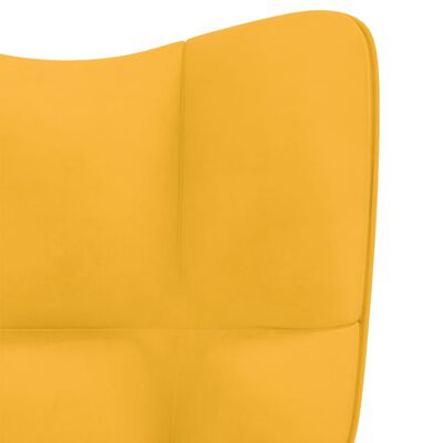 vidaXL Supama kėdė su pakoja, garstyčių geltonos spalvos, aksomas