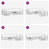 vidaXL Lauko sofos komplektas 10 pcs Natūralus ir grietinėlė