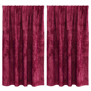 vidaXL Aksominio tipo užuolaidos 2 pcs Vyno raudonumo 140 x 140 cm