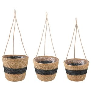vidaXL 3 vnt. Natūrali ir juoda &Oslash;26 x 19 cm 100% Jūros žolė