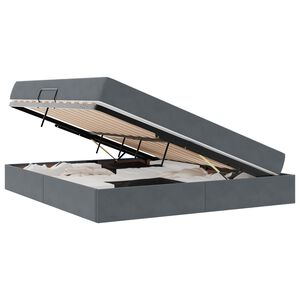 vidaXL Lova su daiktų laikymo vieta ir čiužiniu Tamsiai pilka