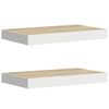 vidaXL Pakabinamos lentynos, 2vnt., ąžuolo/baltos, 50x23,5x3,8cm, MDF