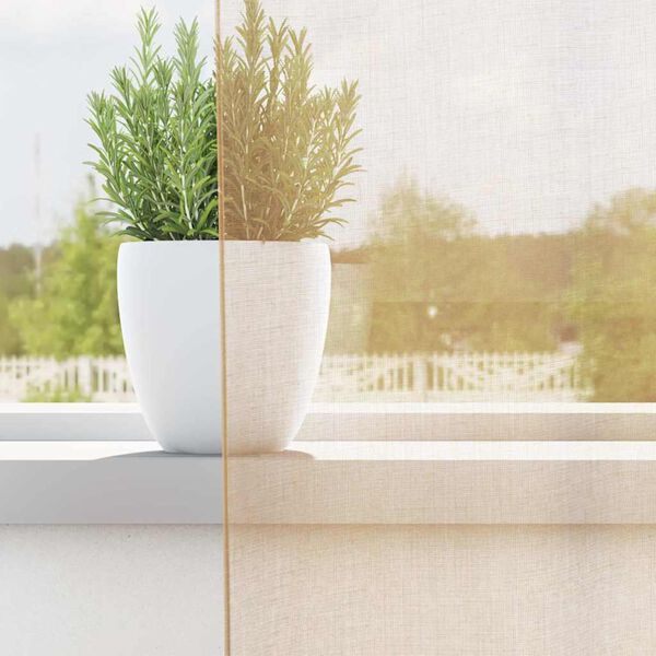 vidaXL Voile užuolaidos su kilpomis, 2vnt., smėlio spalvos, 140x175cm