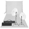 vidaXL Fotostudijos rinkinys su ap&scaron;vietimo rinkiniu ir fonu
