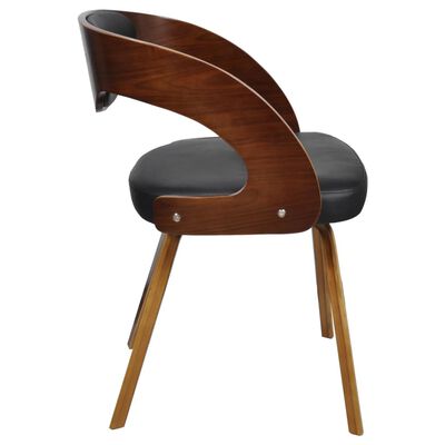 vidaXL Valgomojo kėdės, 4vnt., rudos, išlenkta mediena ir dirbtinė oda