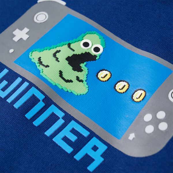 Vaikiškas sportinis megztinis su gobtuvu, tamsiai mėlynas, 104 dydžio