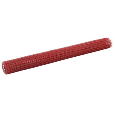 vidaXL Vielos tinklas su PVC danga, raudonas, 10x1,5m