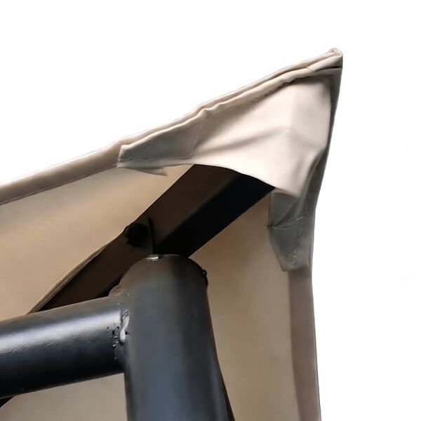 vidaXL Pavėsinė/tentas/palapinė, 4x4 m, smėlio spalvos, plienas