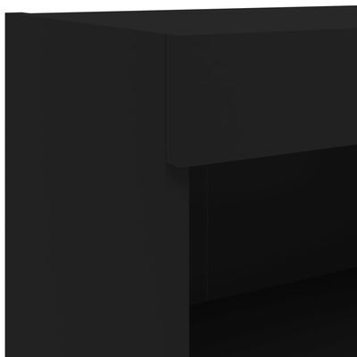 vidaXL Sieninės TV spintelės su LED lemputėmis, 7vnt., juodos spalvos