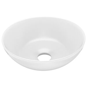 vidaXL Vonios kambario praustuvas, matinis baltas, keramika, apskritas