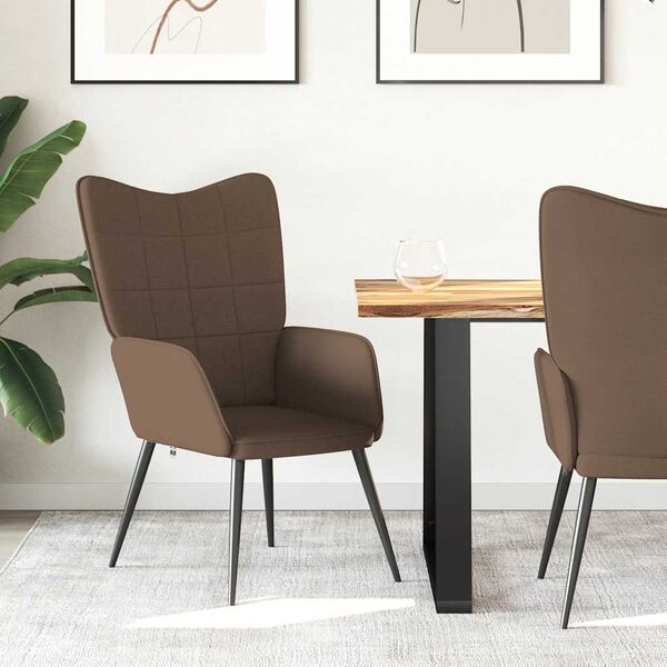 vidaXL Poilsio kėdė, rudos spalvos, audinys