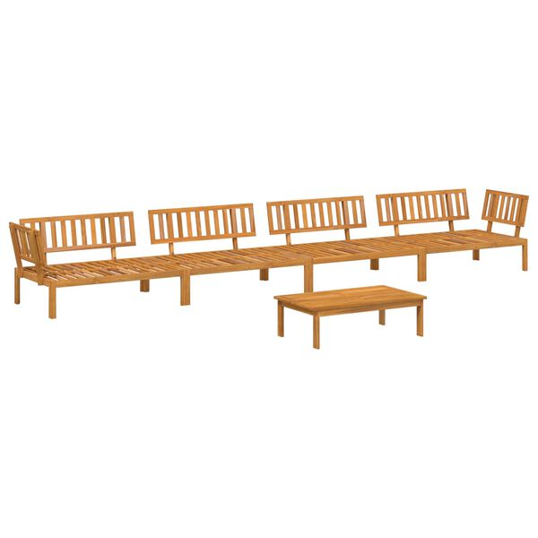 vidaXL Sofos komplektas su pagalve 5 pcs Taupe Kietos akacijos mediena