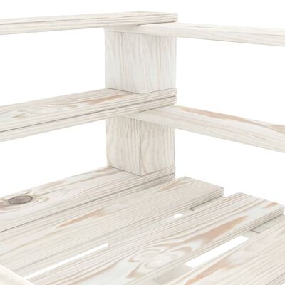 vidaXL Sodo krėslas iš palečių, baltos spalvos, mediena