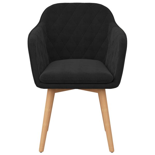 vidaXL Valgomojo kėdės, 4vnt., juodos spalvos, aksomas