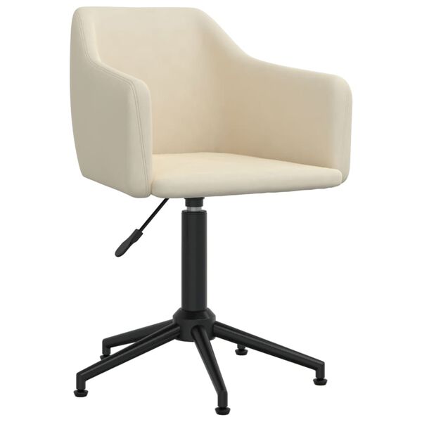 vidaXL Pasukamos valgomojo kėdės, 4vnt., kreminės spalvos, aksomas
