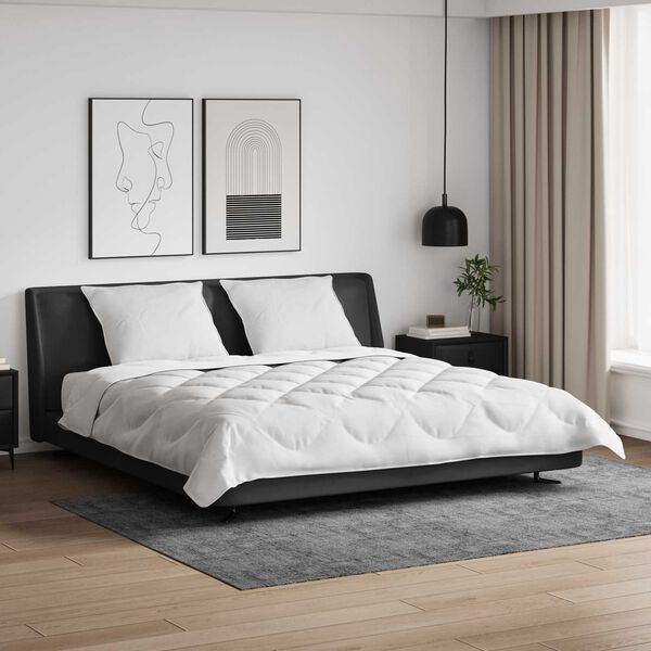 vidaXL Antklodė su pagalvėmis su pagalve 3 pcs Balta Mikropluo&scaron;tas