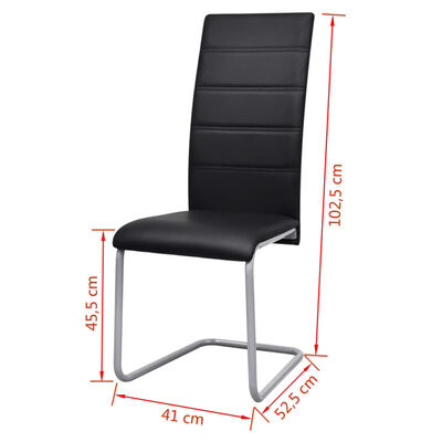 vidaXL Gembinės valgomojo kėdės, 6 vnt., juodos, dirbtinė oda