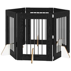 vidaXL &Scaron;unų vartai su stovais 6 pcs Juodojo ąžuolo 60 x 80 cm
