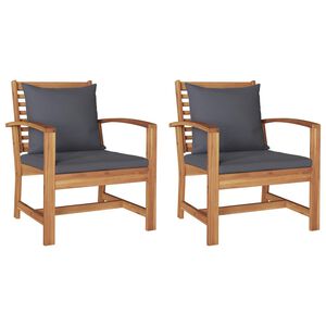 vidaXL Sodo kėdės 2 pcs Natūrali 60 x 65 x 76.5 cm Tikmedžio masyvas