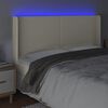 vidaXL Galvūgalis su LED, kreminės spalvos, 183x16x118/128 cm