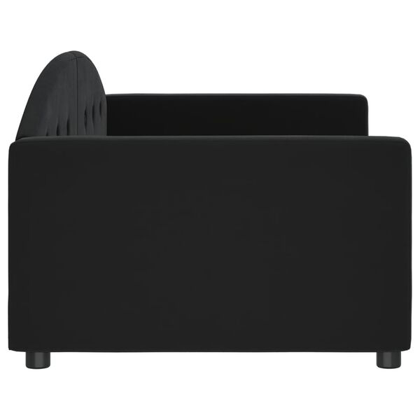 vidaXL Sofa, juodos spalvos, 90x200cm, aksomas