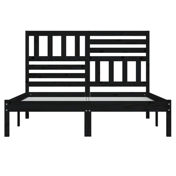 vidaXL Lovos rėmas, juodas, 150x200cm, pušies masyvas, didelis
