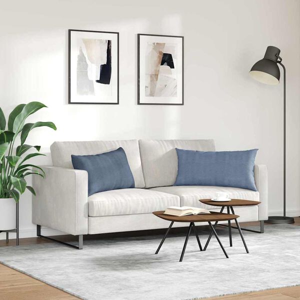 vidaXL Sofa Pagalvės 2 pcs Mėlyna 80 x 40 cm Kordūrinis audinys