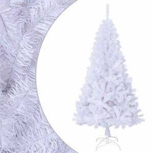 vidaXL Dirbtinė Kalėdų eglutė su storomis &scaron;akomis, balta, 150cm, PVC