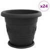vidaXL Augalų vazonai 24 vnt. Juoda &Oslash; 39 x 32 cm Plastmasė
