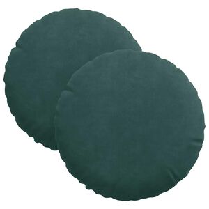 vidaXL Sėdynių pagalvėlės 2 vnt. Aksomas Tamsiai žalia &Oslash;30 x 13 cm