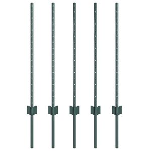 vidaXL Įmontuotas tvoros stulpas 5 vnt. Žalia 120 cm