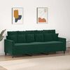 vidaXL Trivietė sofa, tamsiai žalios spalvos, 180cm, aksomas