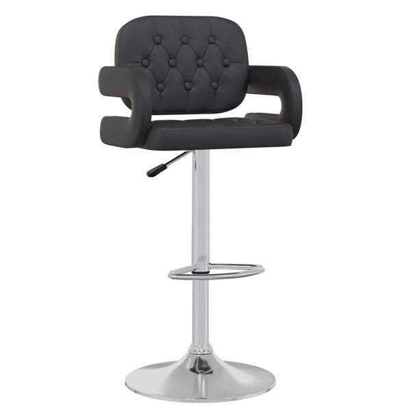 vidaXL Baro taburetė, juodos spalvos, dirbtinė oda