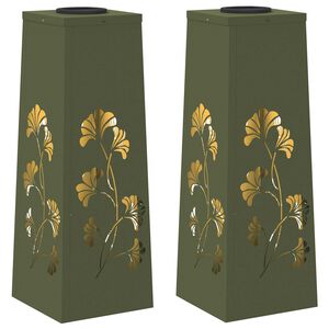 vidaXL Saulės LED &scaron;aligatvio &scaron;viesa 2 vnt. &Scaron;ilta balta 18 x 18 x 50 cm