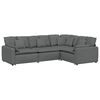 vidaXL Modulinė sofa su pagalvėlėmis, audinys, tamsiai pilka