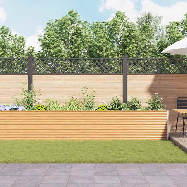 vidaXL Paauk&scaron;tinta sodo lova 485 x 50 x 68 cm Cinkuota plienas