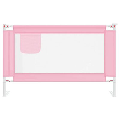 vidaXL Apsauginis turėklas vaiko lovai, rožinis, 120x25cm, audinys