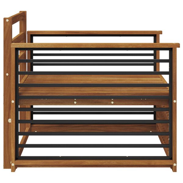 vidaXL 2 Vienetas Sofa su porankiais Kietos akacijos mediena Natūrali