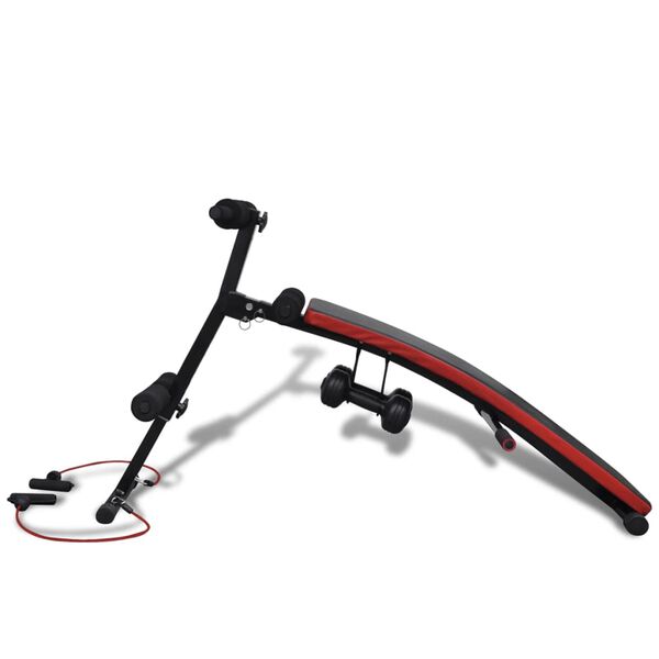 vidaXL Treniruočių suoliukas, regul., daugiafunk., su 3kg svarmenimis