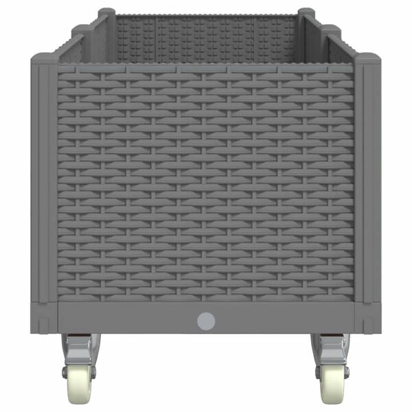 vidaXL Sodo lovelis su ratukais, &scaron;viesiai pilkas, 160x50x54cm, PP