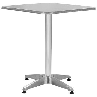 vidaXL Sodo stalas, sidabrinės spalvos, 60x60x70cm, aliuminis