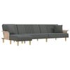 vidaXL L formos sofa-lova, tamsiai pilka, 279x140x70cm, audinys