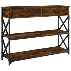 vidaXL Konsolinis staliukas, dūminio ąžuolo, 100x28x75cm, mediena