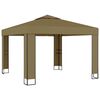 vidaXL Pavėsinė su dvigubu stogu, taupe spalvos, 3x3x2,7m, 180g/m&sup2;
