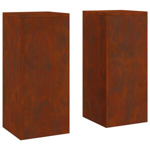 vidaXL Augalų stovas 2 pcs Rūdijanti 24 x 24 x 55 cm